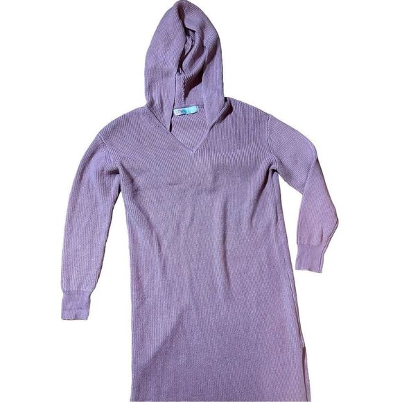 Free People Beach Claudia Sweater Knit Hooded Dress in Dusty Rose Sz S - Picture 6 of 11